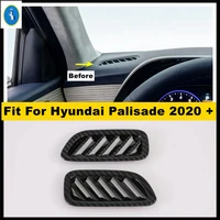 abs carbon fiber air conditioning ac vents frame cover trim dashboard air outlet decoration fit for hyundai palisade 2020 2021