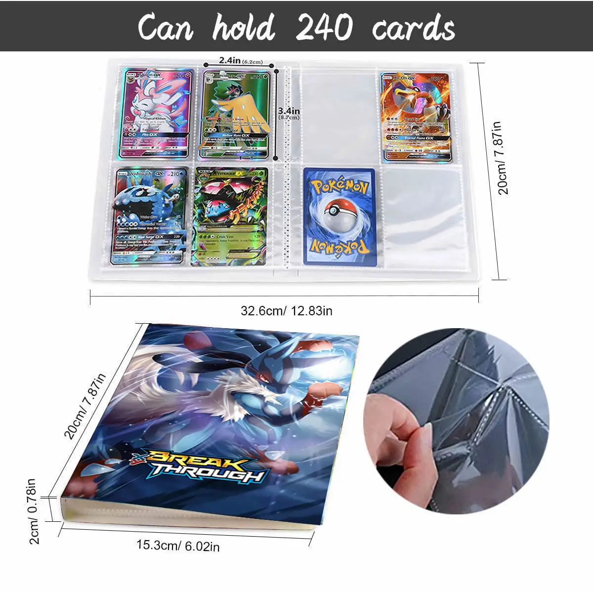 Nuevo 240 Uds Pokemon &aacute;lbum tarjetas marcadores de libros Anime personajes de videojuego Tarjeta de colecci&oacute;n de Binder entrenador Pokemones Carpeta de regalo para los ni&ntilde;os-1