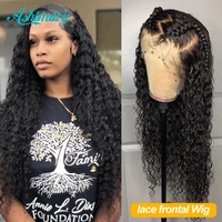 13x6 lace front human hair wigs for black women water wave curly frontal wig long curly human hair wig deep wave wig full