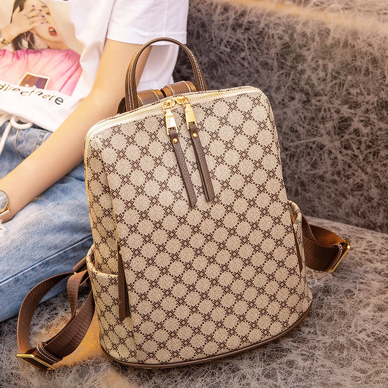 

Кожаный рюкзак для мужчин и женщин, новый корейский модный рюкзак большой вместимости в западном стиле для мужчин и женщин, 2021