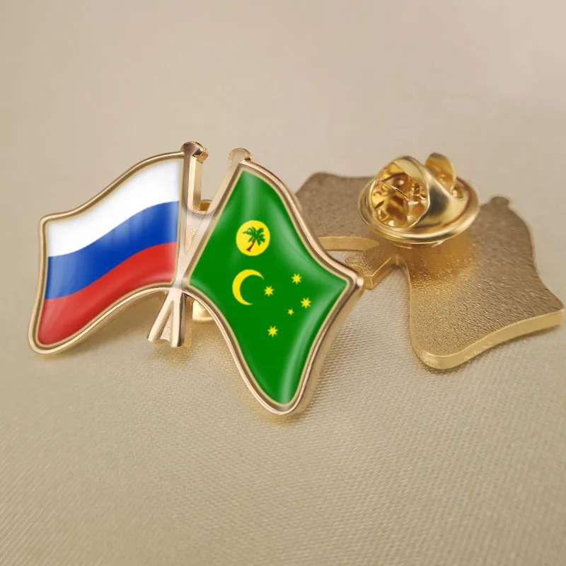 Фото Российская Федерация и Кокосовые острова (Килинг) Скрещенные двойной флаг дружбы