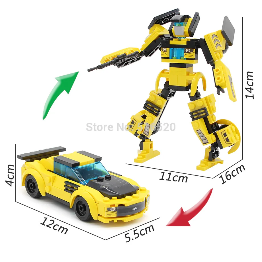 Трансформер Robotcar превращается в робот создатель строительные блоки мини кирпичи