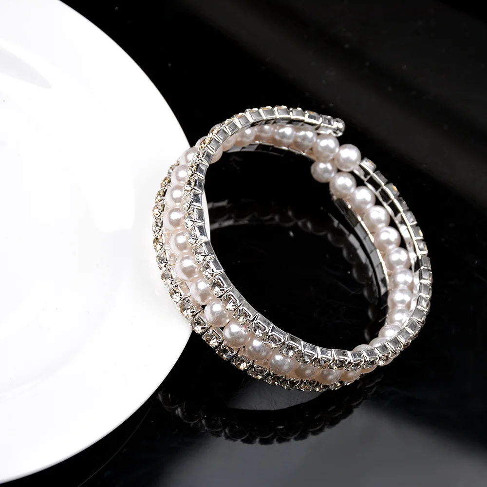 Лидер продаж женские браслеты из чешского розового золота с жемчугом Модные