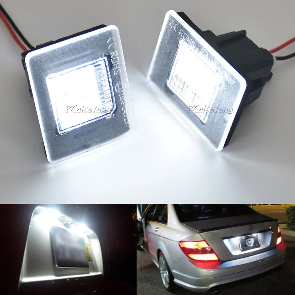 

1Pair Car LED License Plate Lights Error Free Play White Lamp For Mercedes Benz W117 W218 W176 W156 W166 R172 X166
