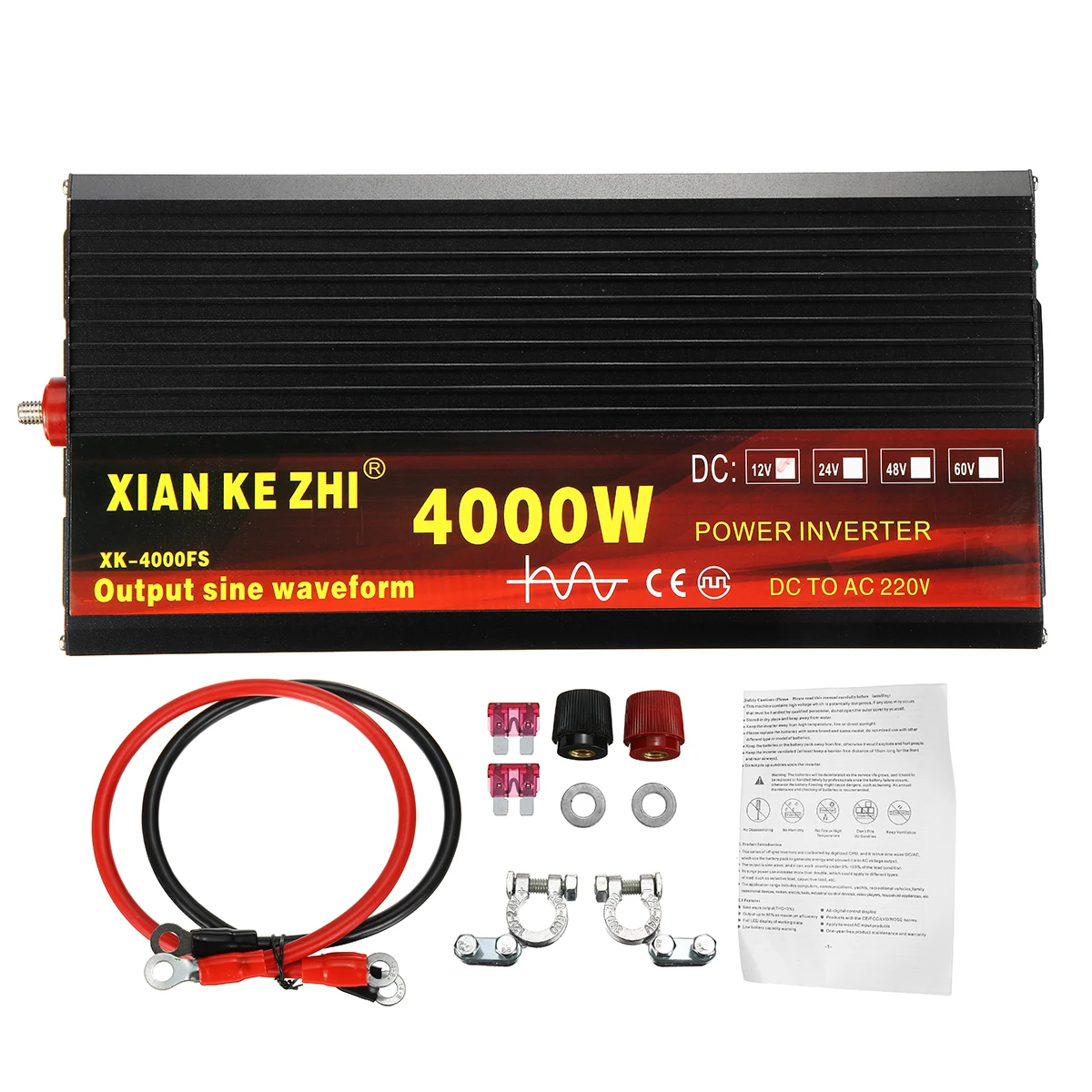 

Inverter 12V/24V 220V 2000/3000/4000W Voltage transformer Pure Sine Wave Power Inverter DC12V to AC 220V Converter+2 LED Display