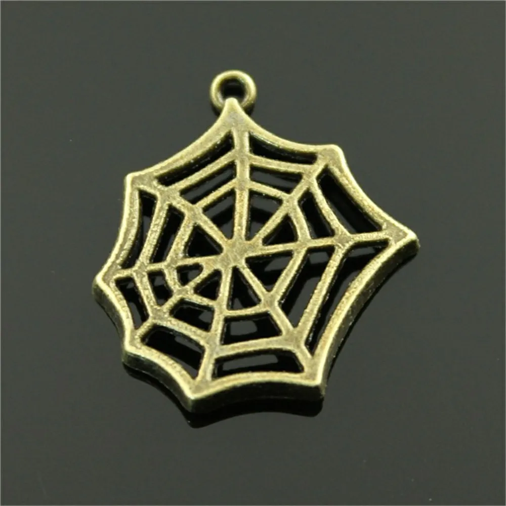 10 шт. Подвески паутина Человека паука на Хэллоуин 25x23 мм Античная решений