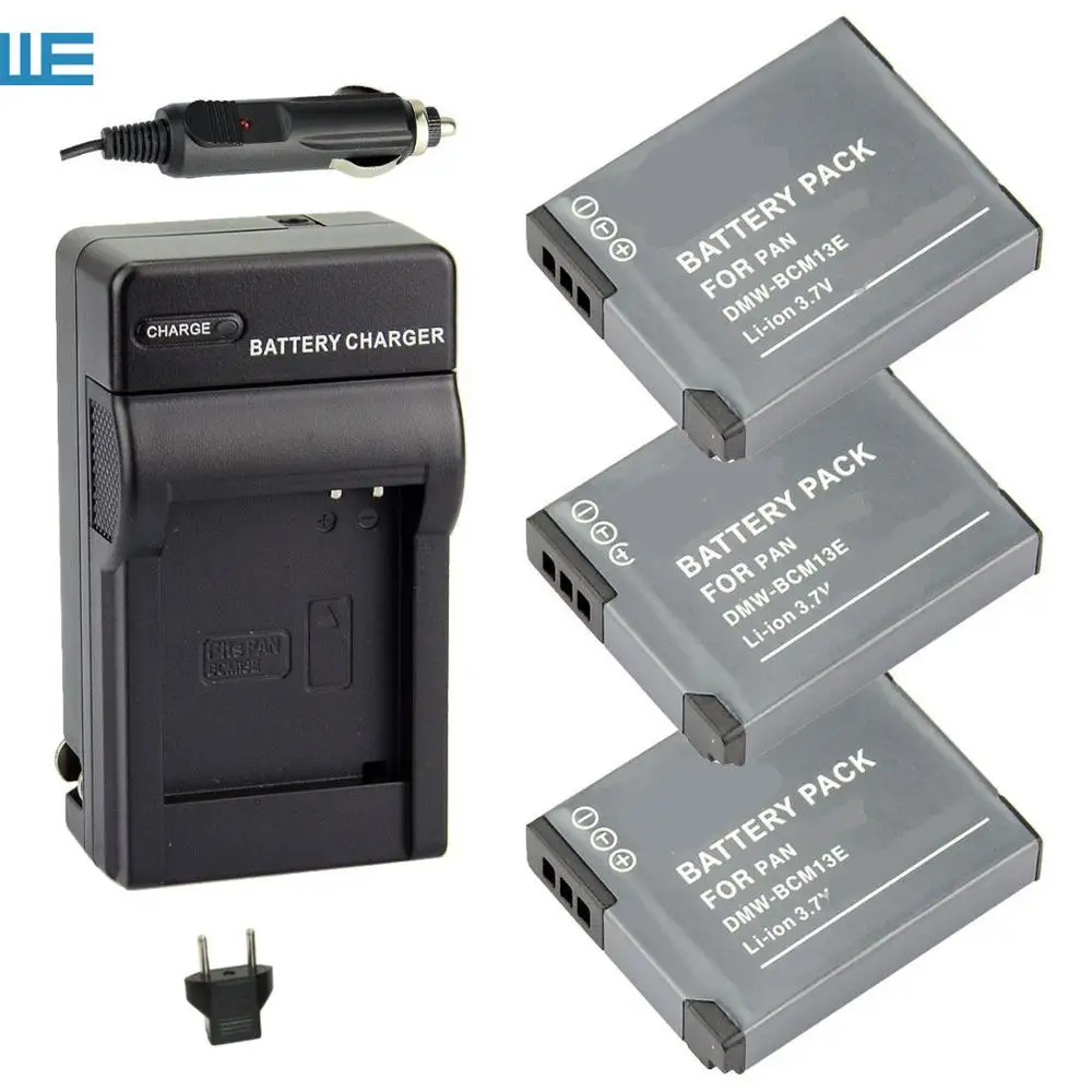 3X DMW-BCM13E DMW-BCM13 BCM13 Батарея+ Зарядное устройство для цифрового фотоаппарата Panasonic Lumix DMC-TZ60 DMC-ZS27 DMC-ZS30 DMC-ZS35 DMC-ZS40 DC-TS7, DC-FT7