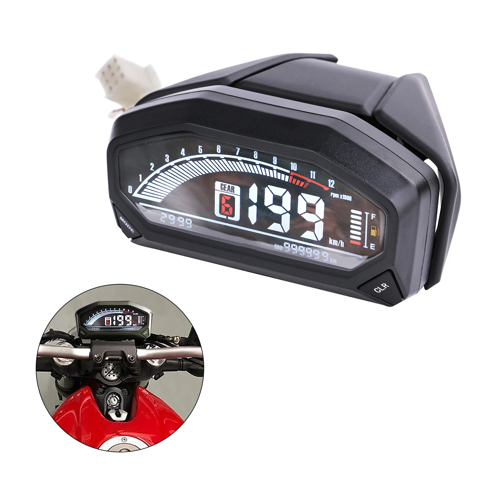 

New 1-6 Speed Gear Indicator Meter Universal Motorcycle Meter Speedometer Digital Backlight Odometer For All Style Motorcycles