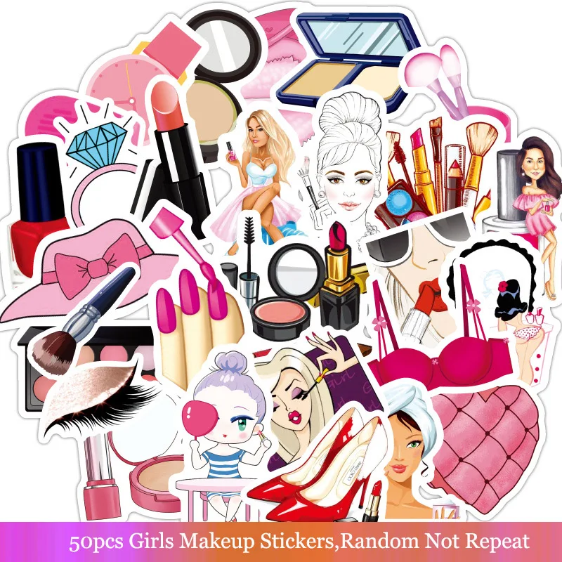 Набор женских наклеек TD ZW 50 шт./лот для макияжа Розовые наклейки ноутбука
