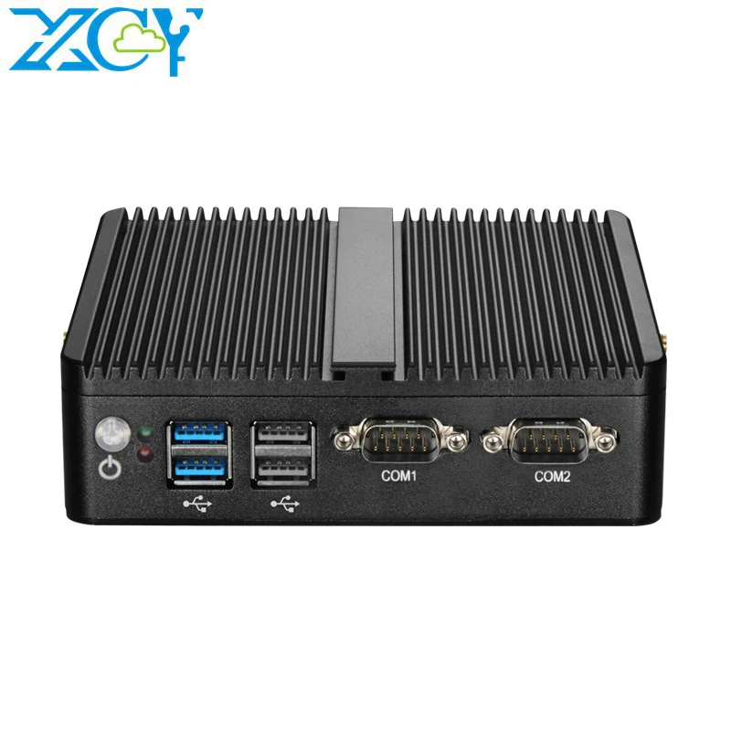 Xcy Мини ПК Intel Core i3 4010Y Celeron n4100 j4105 Quad Dual Lan 2 * Com безвентиляторный мини компьютер Windows