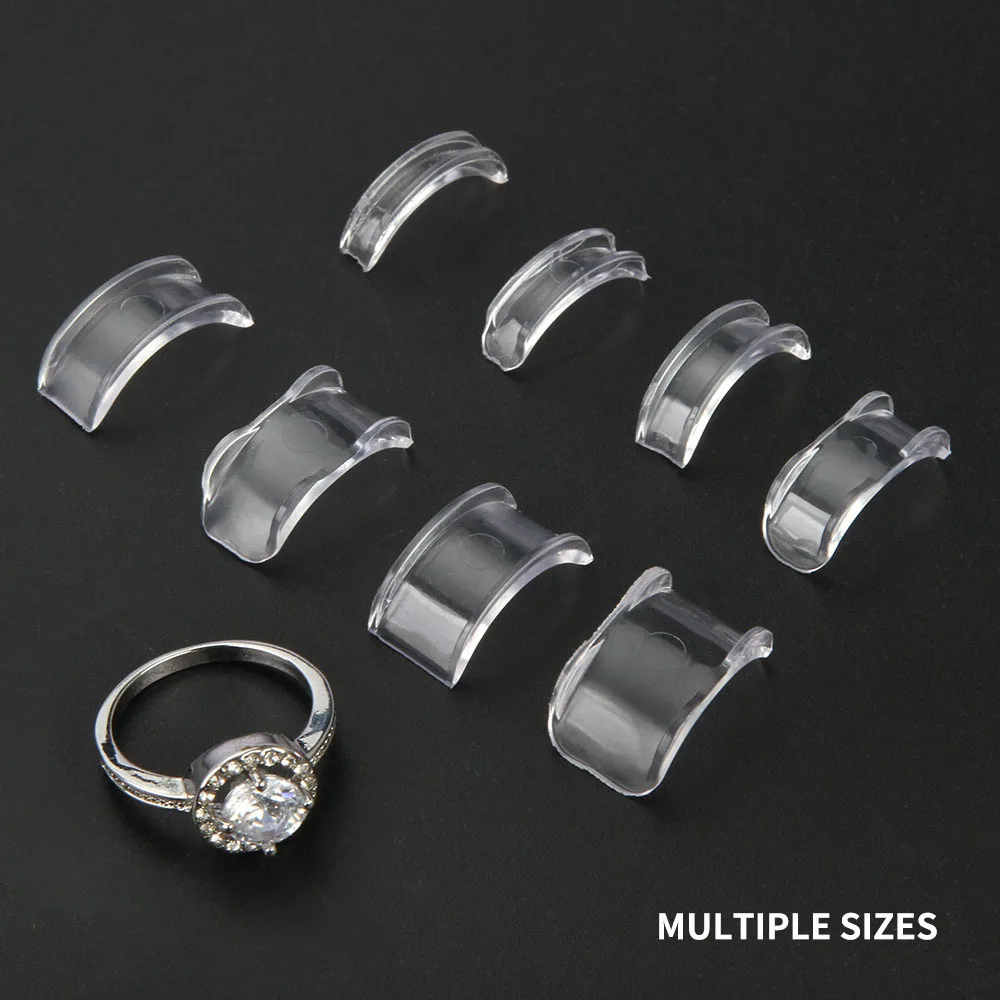 

8 Sizes Silicone Invisible Clear Ring Size Adjuster Resizer Loose Rings Reducer Ring Sizer Fit Any Rings Jewelry Tools 8 PCS/SET