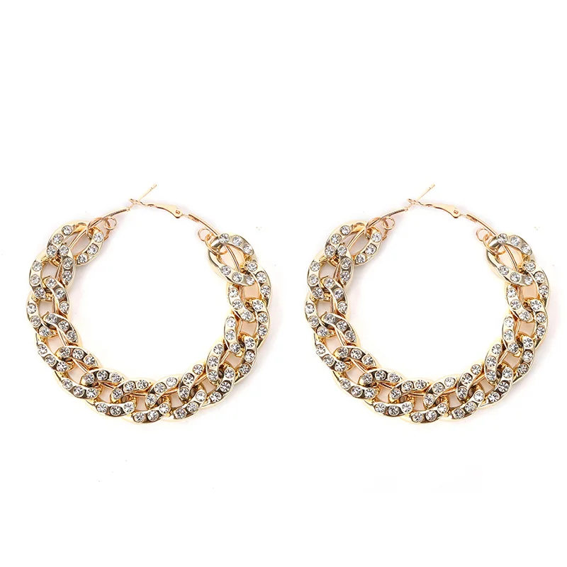 

Fashion Exaggerated Acrylic Chain Hoop Earrings: Women's Crystal Earrings. Jewelry Wholesale