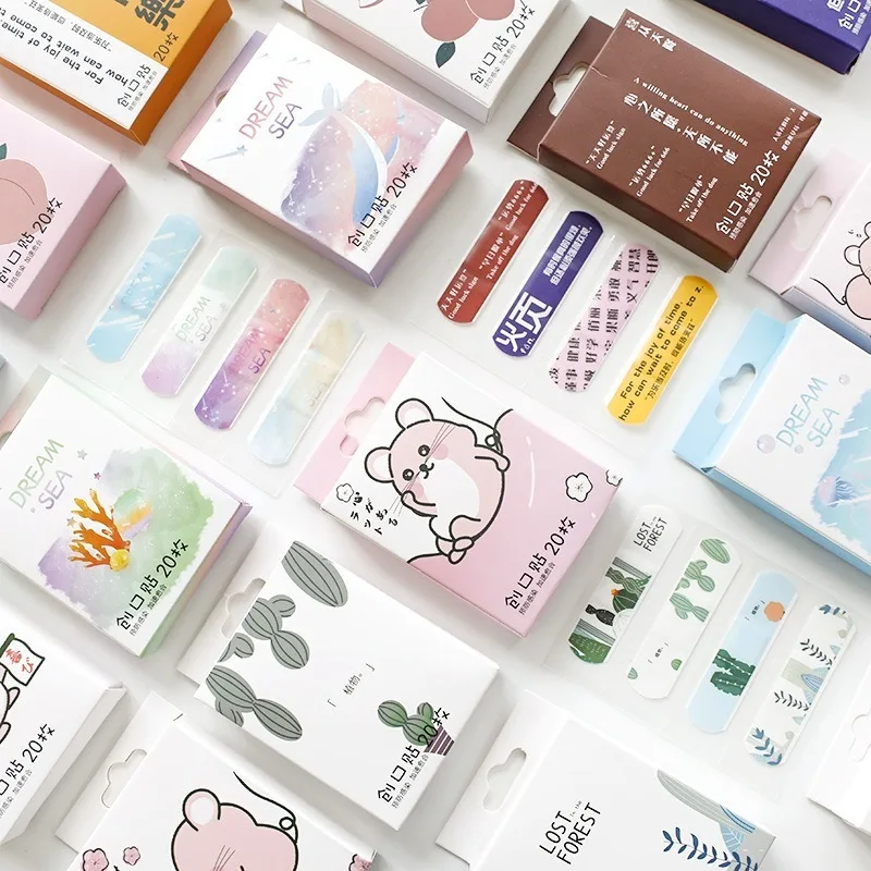 20Pcs/box Breathable Cartoon Band Aid Waterfoof Hemostasis Adhesive Bandages First Emergency Kits for Kids Children | Безопасность и