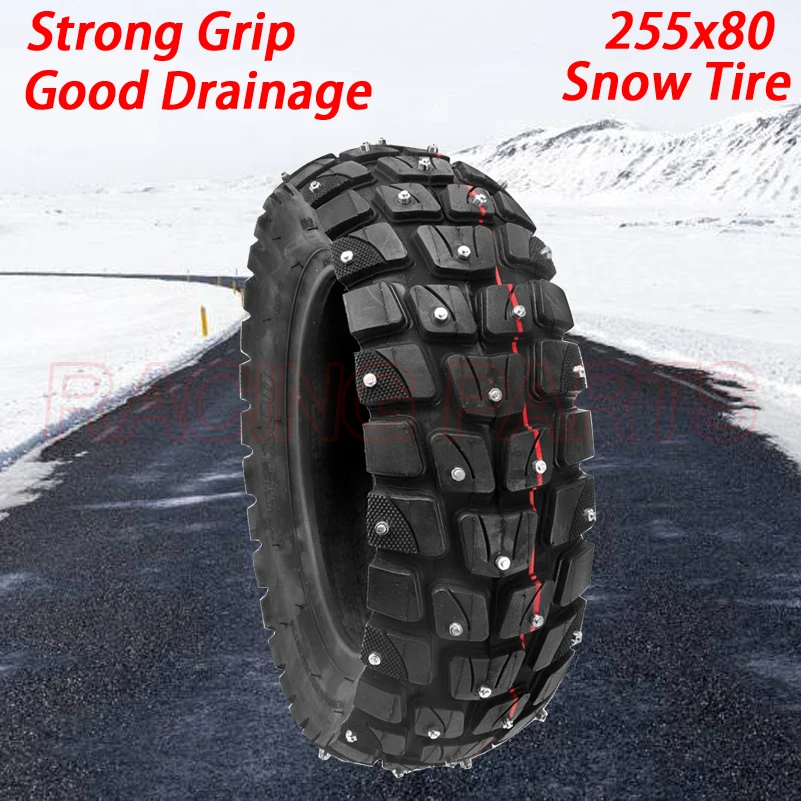 

10x3 Inch Cross Country Anti Skid Pedal Scooter Tire Winter Snow Outer Tyre 255x80 for Speedual Grace 10 Zero 10x Kugoo M4 Pro