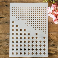 a4 29cm dot round diy layering stencils wall painting scrapbook embossing hollow embellishment printing lace ruler