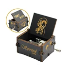 Хит продаж, деревянная Черная Музыкальная шкатулка с изображением пиритов из парка Юрского периода, детские праздничные подарки, рождественские подарки, Новогодний подарок