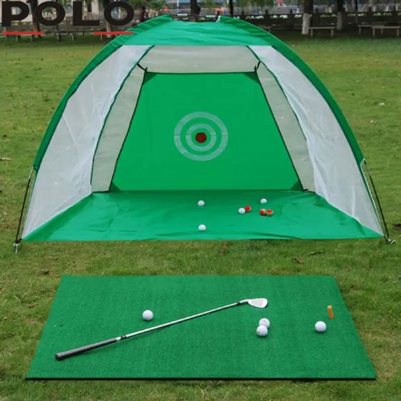 

2M Indoor Golf Practice Net Tent Outdoor Garden Grassland Green/Black Golf Hitting Cage Training Aids Golf Sports Equipment