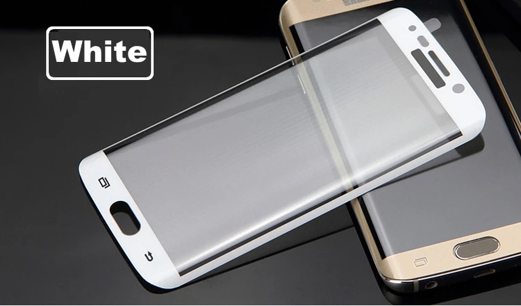 Для samsung S6 S7 Edge 3D красочное полное покрытие из закаленного стекла Защитная пленка для экрана для samsung Galaxy S6 Edge G925 S7 Edge - Цвет: White