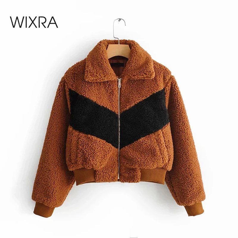 

Женское пальто с плюшевым мишкой Wixra, флисовая куртка на молнии, свободное повседневное пальто на осень и зиму