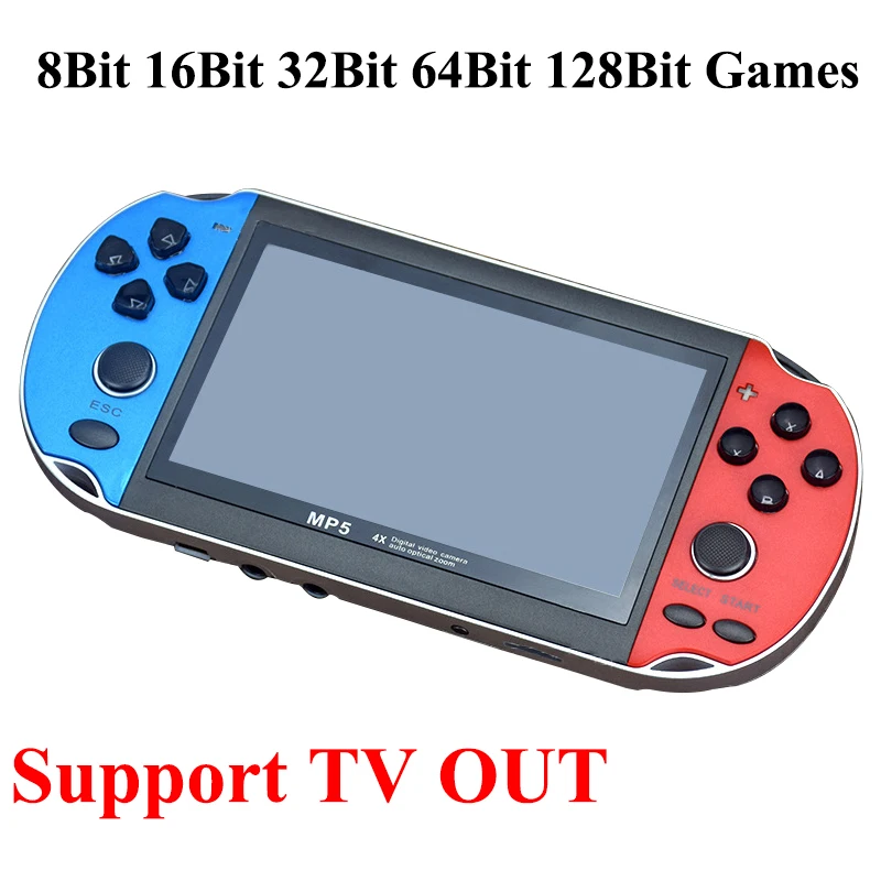 

Retro Portable Mini Handheld Game Console Dual Joystick Video Game Player 8/16/32/64/128 Bit 8G ROM Built in 10000 Games TV OUT