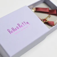 50pcs custom logo thin purple paper drawer jewellery packaging box earrings ring necklace bracelet gift package case boxe