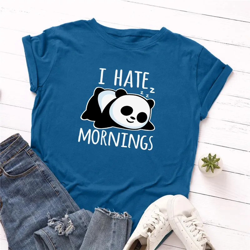 

Plus Size S-5XL Lovely Panda Print T-Shirt Women T Shirt 100%Cotton Women Shirts O Neck Short Sleeve Tees Summer TShirts Female
