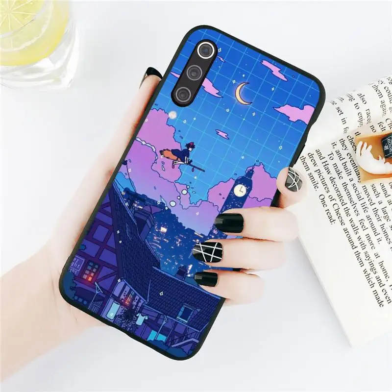 

Anime Vaporwave Glitch art design Phone Cases For Xiaomi Redmi note 7 8 9 t k30 max3 9 s 10 pro lite Luxury brand shell