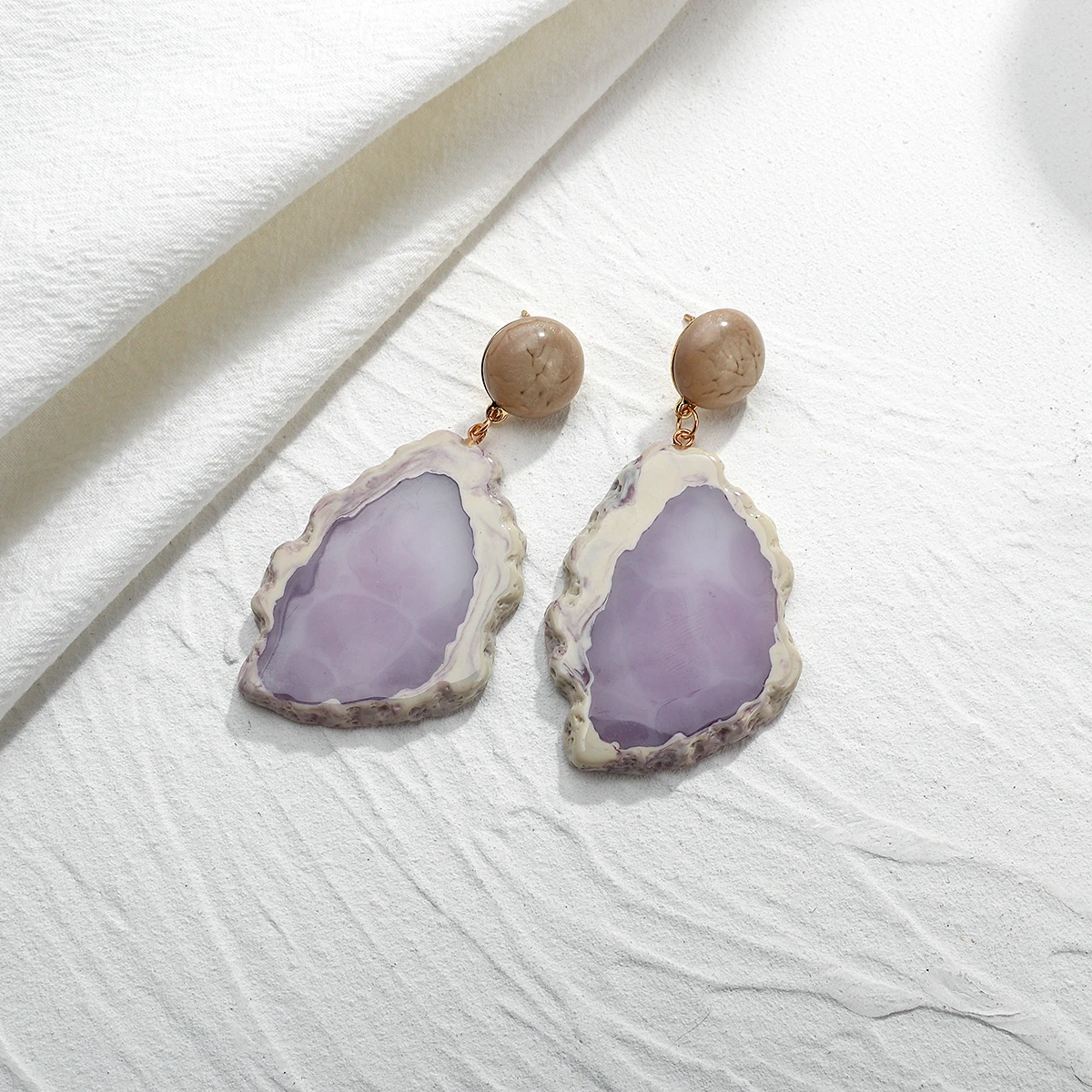 AENSOA Fashion Acrylic Irregular Long Drop Earrings 2021 Unique Design Marble Pattern Stone Geometric Resin for Women | Украшения и