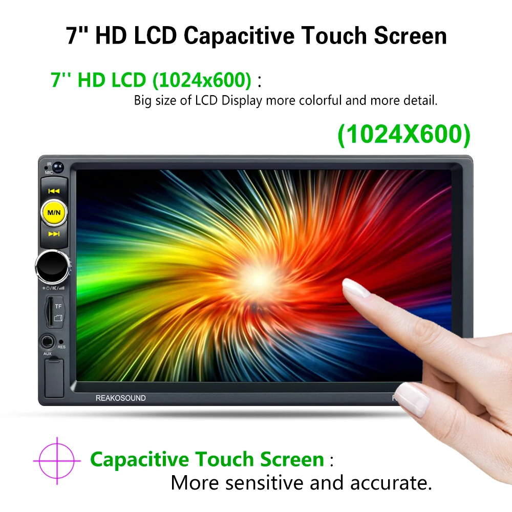 LABO 7 дюймов 2DIN Bluetooth Автомобильный MP5 плеер руль Управление заднего вида Камера FM /