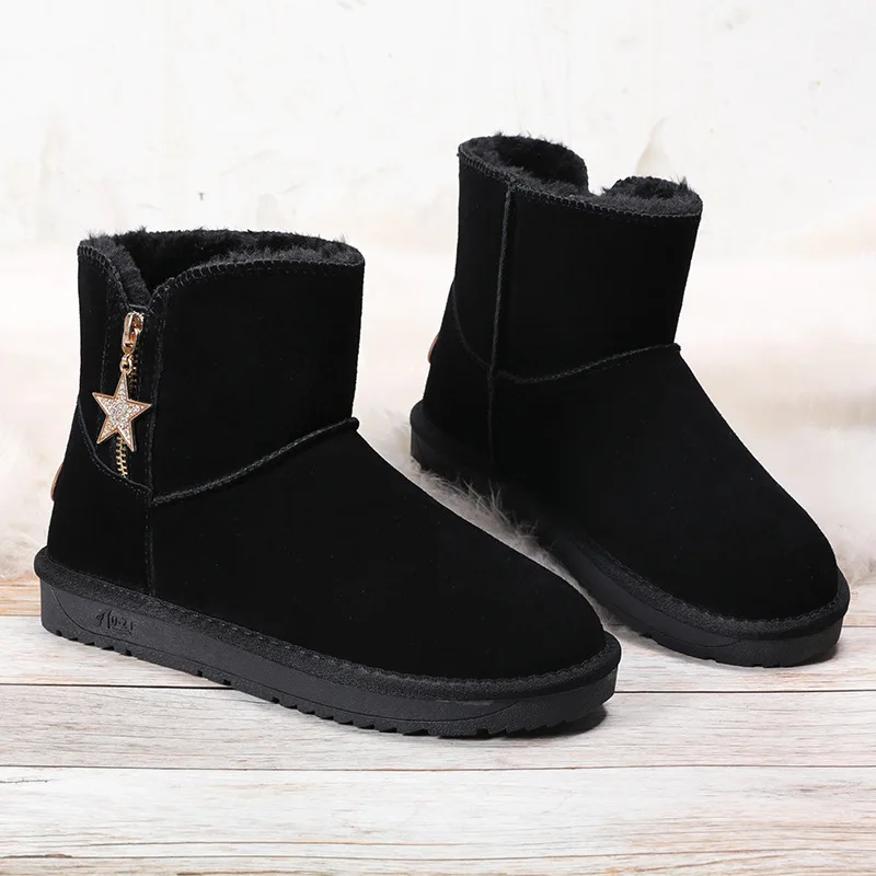 Зимние сапоги из натуральной кожи на меху женские ботинки наивысшего качества в