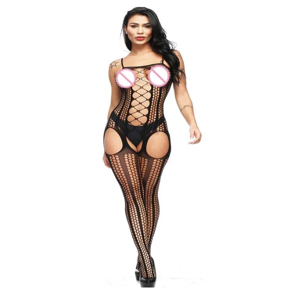 catsuit sex product teddy bodysuit open crotch lingerie tights Fishnet Nightgown crotchless fetish bodystocking - Цвет: 02