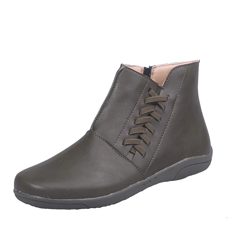 

Flat Women's Short Boots 2019 Autumn and Winter New Women's Boots Thick Bottom Round Head Side Zipper Martin Boots