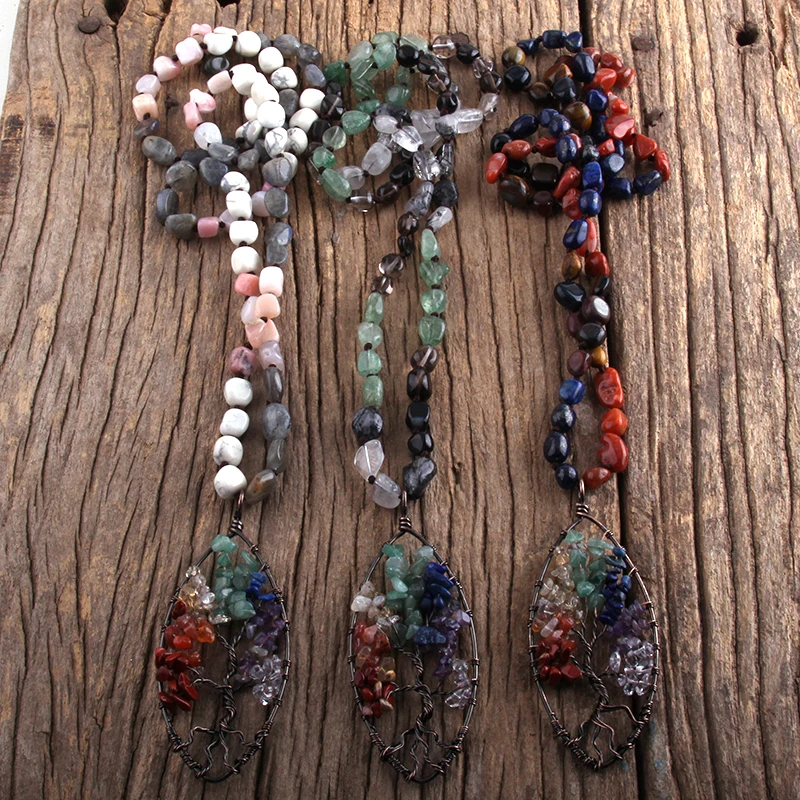 MD модные ювелирные изделия бохо разные формы натуральные камни Радужный круг