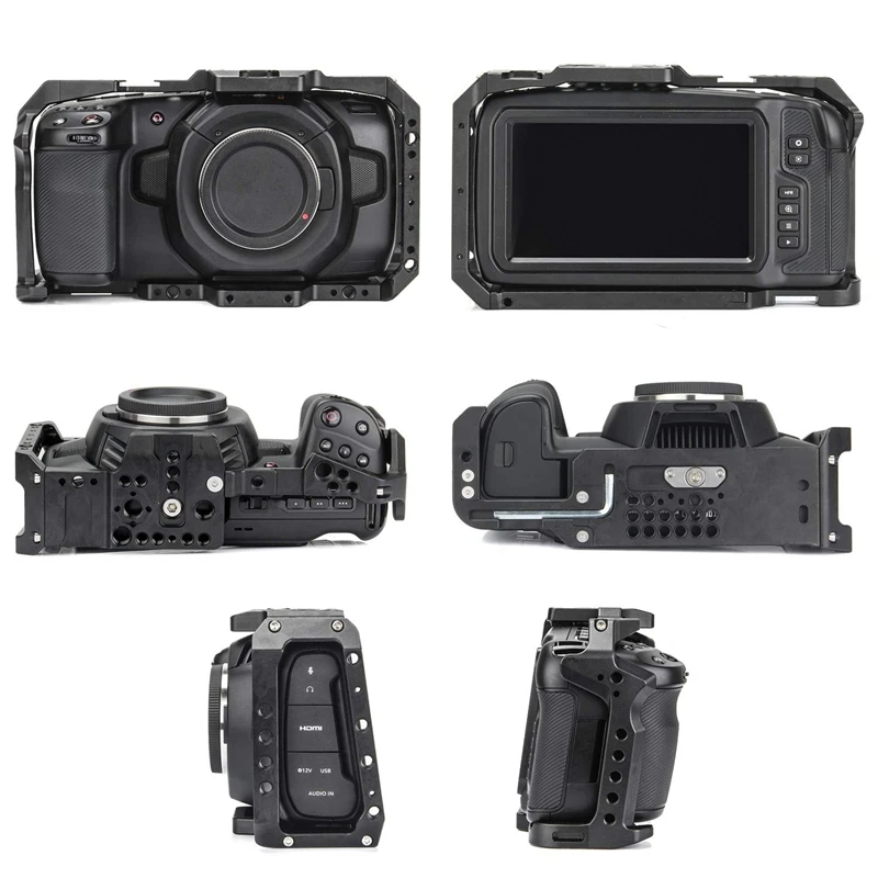 Для камеры BMPCC 4K 1/4 дюйма 3/8 винтовой рельсовый резьба для Blackmagic Pocket Cinema Camera клетка