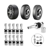 10pcs bolt in tubeless tire valve stems with dust cap stainless steel car tubeless wheel tire valve stems cap hex car accessory