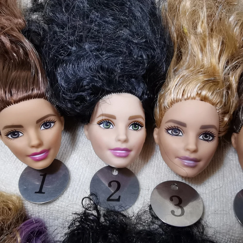 B666-8 Original Foreign Trade West Asia Dimples Beauty 1/6 OOAK NUDE Doll Head Mussed MIXED Hair for DIY | Игрушки и хобби