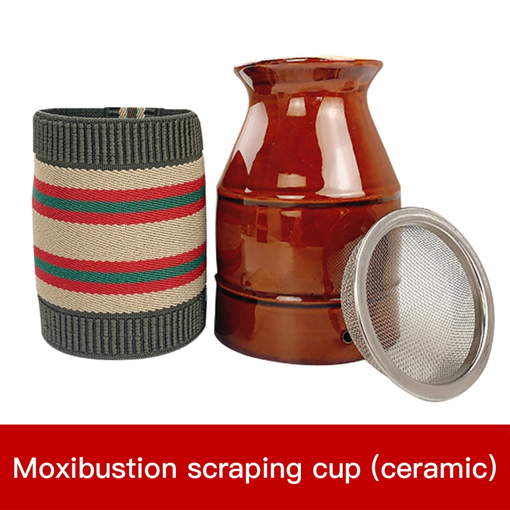 

1 Set of Ceramic Moxibustion Pot Gua Sha Treatment Manual Moxa Massage Moxa Burner Moxibustion Can Chinese Medical Acupuncture