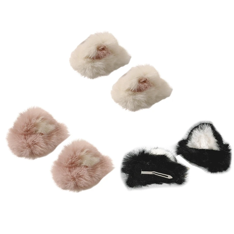

Snap Hair Clips Furry Cat Ears Hair Side Clips Lovely Animal Hair Barrettes Hairpin Creative Halloween Hair Accessories