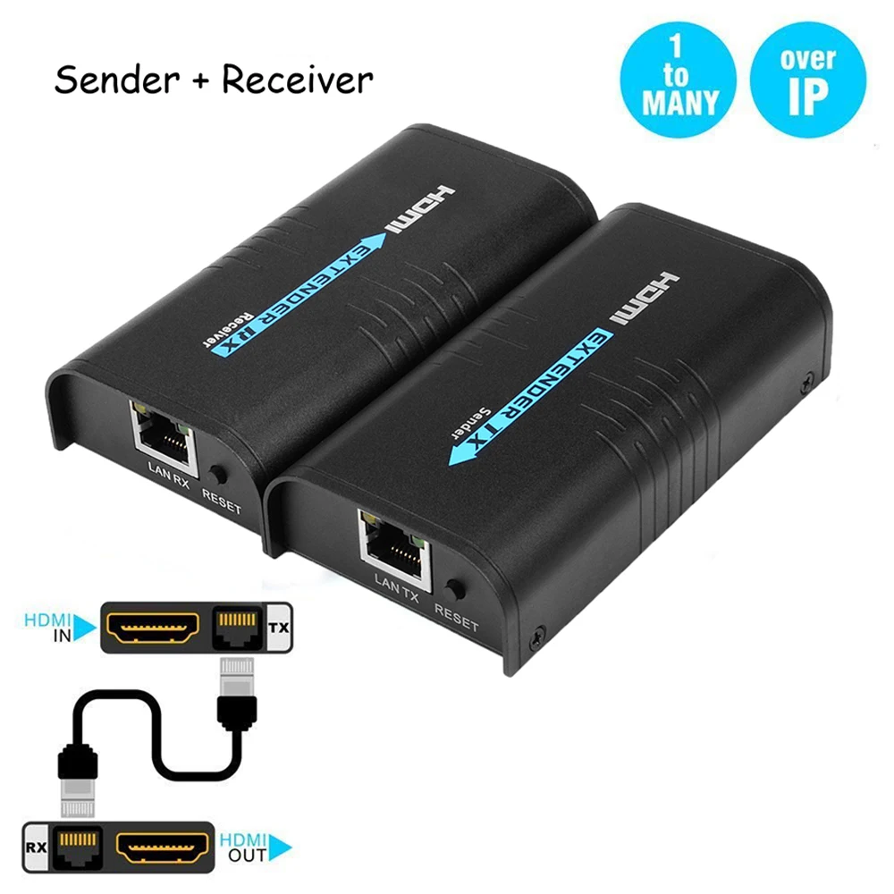 Удлинитель HDMI HSV373 1080P/60 Гц UTP/IP Cat5e Cat6 до 120 м поддержка нескольких приемников 253 |