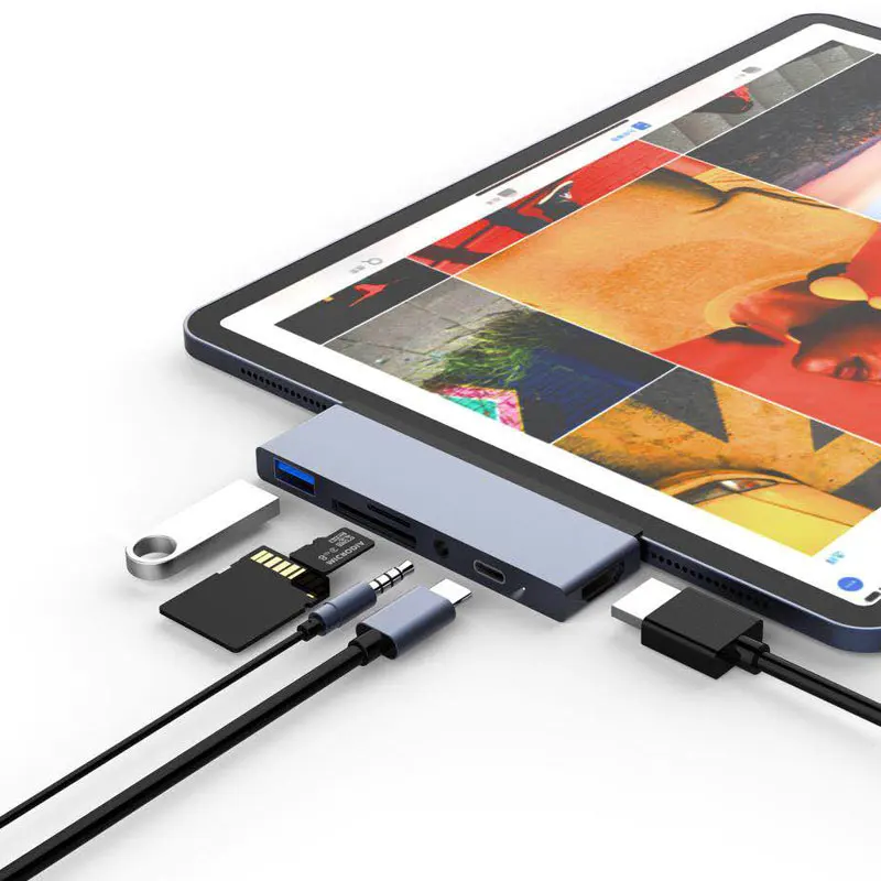 USB концентратор Mosible для iPad Pro MacBook Pro/Air 2021 M1 адаптер Type C HDMI совместимый кардридер