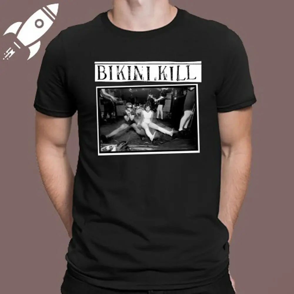 Бикини KILL Американский панк рок группа Мужская Черная Футболка размер S M L XL 2XL 3XL| |