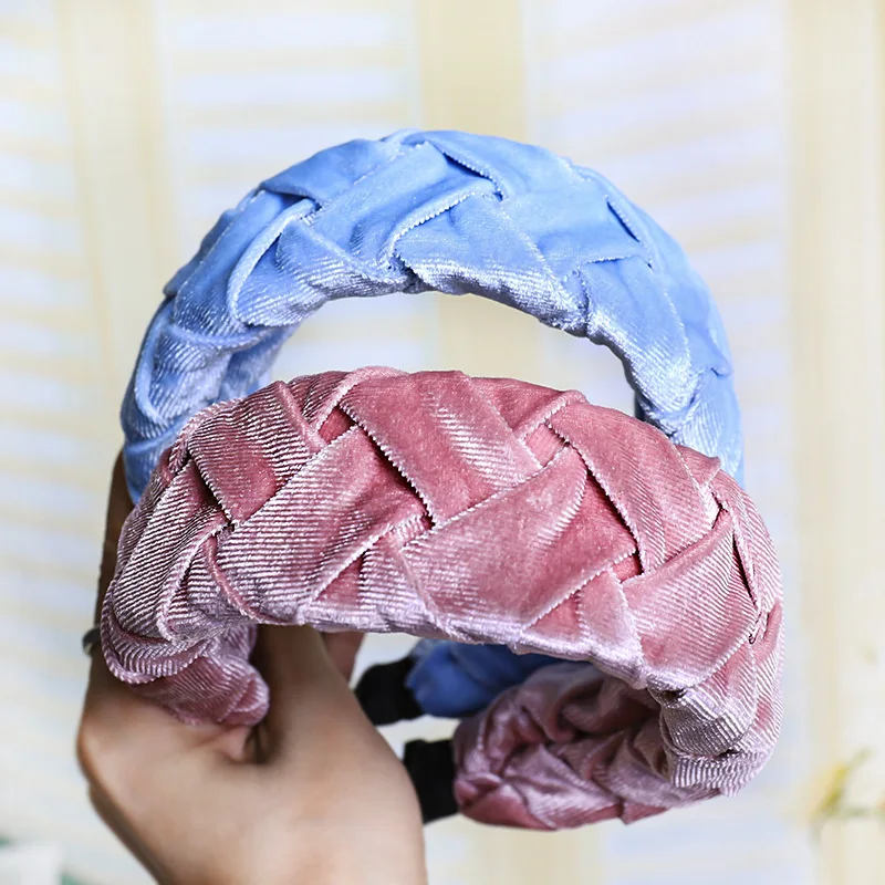 2019 Vintage Pigtail Hair Bands For Women Velvet Headband Accessories Girls opaska do wlosow diademas haar accessoires |