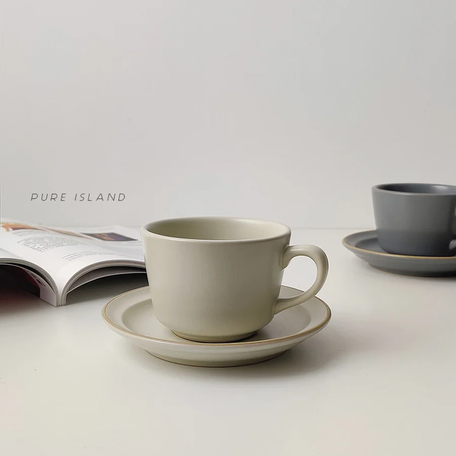 

Mugs Coffee Cups Ceramic Personalize Japanese Style Pottery Cup and Saucer Set Tazas De Cafe Creativas Brief Designed Mugs