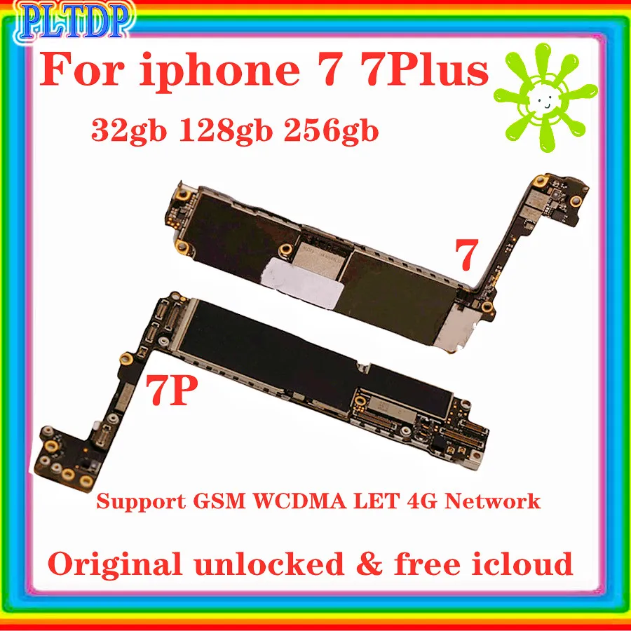 100% оригинальная разблокированная материнская плата для телефона 7 plus без Touch ID