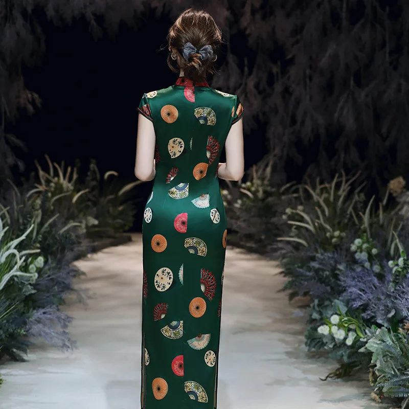 Sheng Coco Новинка Зеленые Вечерние платья Новый китайский стиль Cheongsam традиционное