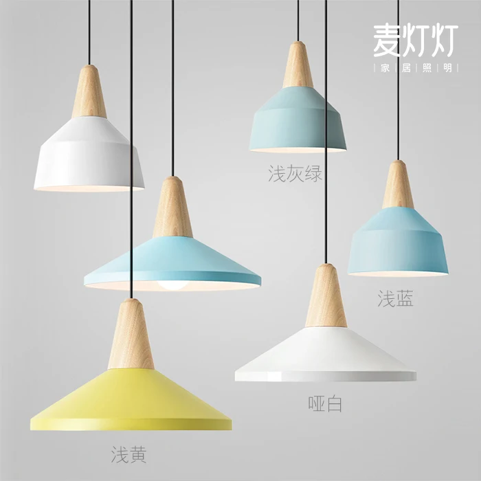 

wood aluminum pendant lamp post-modern simple creative personality restaurant bar lamp pendant lights living room lights