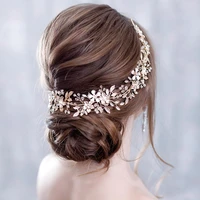ailibride crystal pearl flower bridal headbands hair jewelry wedding hair vine headpiece tiara wedding hair accessories handmade