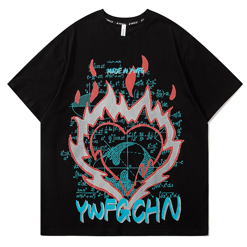 

Vefadisa Black White Geometric Print Women T-shirt 2021 Summer Fashion Couple T-shirt Plus Size Short Sleeve T-shirt QYF5731