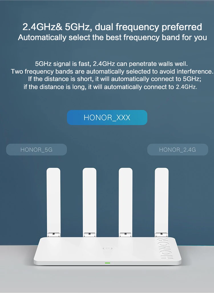 Antenas de Alto Huawei Honor Roteador 5g Dupla-faixa 1300mbps Duplo-núcleo 1.2ghz Cpu 4 Ganho Mais Amplo Wifi Repetidor z1 2.4g 5 Computador e Escritório