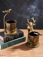 creative crafts decorative ashtray cast iron stove home garden metal mortar bar flower deer mortar modelling home decoration